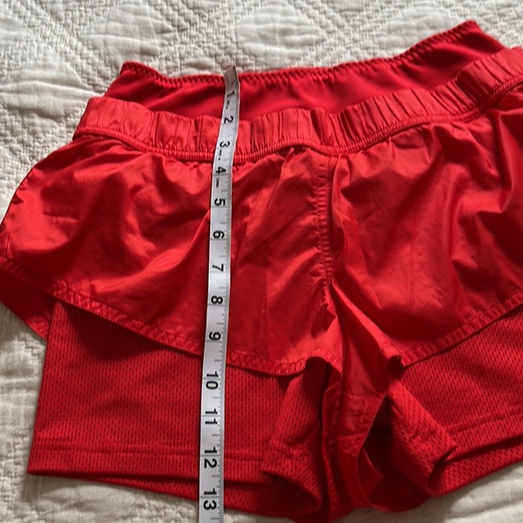 Stella McCartney By Adidas Red Shorts 2 in one mesh layered Sz Small - Picture 9 of 9